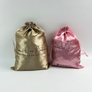 Custom Logo Small Jewelry Packaging Soft Satin <b>Drawstring</b> <b>Pouch</b> Wholesale Satin Dust Bags Custom Logo for Fashion Bags - Product Image 2
