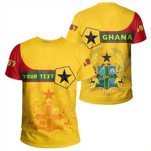 Drapeau du Ghana Tee Ver1 White Republic Day Jersey Pentagon Quarter Rockie Style Ghana African T <span class=keywords><strong>Shirt</strong></span> - Product Image 1