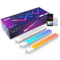 Barras de Luz Ambiental RGB Inteligentes Modulares Personalizadas, Control por Aplicación, Conectores de 3 a 18 Piezas, Iluminación LED para Escritorio de Juegos, Hogar, Hotel