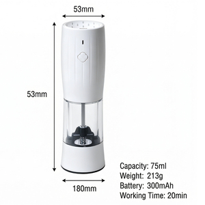 LFGB Certified Food-Safe PC Materials Salt and <b>Pepper</b> Set with 6-Level Adjustable Coarseness Settings - Product Image 2