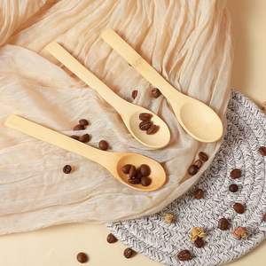ช้อนชาไม้ขนาดเล็ก รักษ์โลก สไตล์โบฮีเมียน หนา 3 มม. ทำจากไม้ไผ่ ดีไซน์เรียบง่าย - Product Image 5