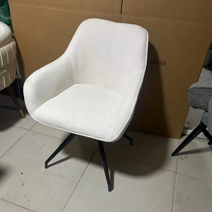 Nouveau design très vendu meubles de salle à manger de luxe chaise de salle à manger pivotante en tissu <span class=keywords><strong>velours</strong></span> avec pieds enduits de poudre - Product Image 1
