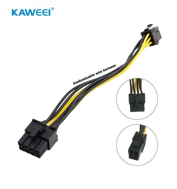 Kaweei Custom 6Pin to 8Pin (6+2Pin) PCIe GPU Power Cable 20cm Computer/Machines Power Supply Adapter Cord for Graphics Card