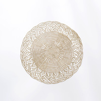 Set de table rond en PVC imperméable, résistant à l'huile et isolant thermique, style européen et luxe léger, 38 cm, pour hôtels, restaurants, cafés