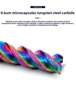 Fraise à queue Shendong à 3 lames en acier au tungstène, carbure cémenté, nano-revêtement, haute brillance, pour cuivre et aluminium, à rainure en U de 65 degrés