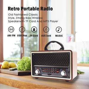 Hot Bán <span class=keywords><strong>Retro</strong></span> Gỗ Không Dây FM/AM Radio Thẻ TF USB CHƠI Với Loa Bàn Gỗ Radio Cho Nhà Bếp Phòng Khách - Product Image 5