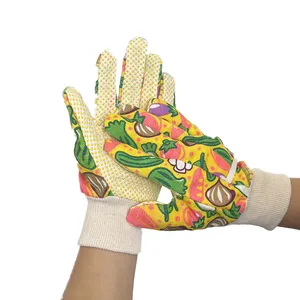高品质个性化园艺手套女斜纹花卉防护手套花卉园艺手套