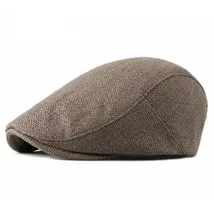 Wholesale New Arrival Custom Fashion Checked Men Ivy Hat Boy Beret Flat Cap