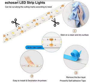 Battery-powered LED strip light warm white dimmable timer waterproof suitable for <b>TV</b> kitchen cabinets bedroom - Product Image 2