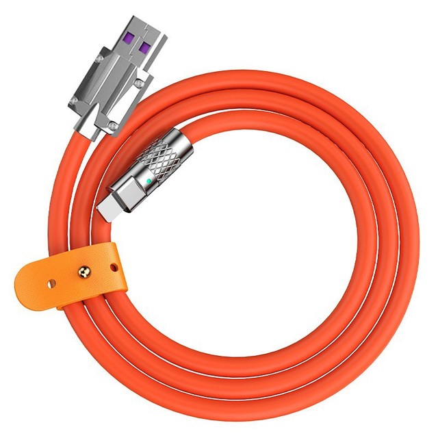 Zinc Alloy 3.3ft Silicone USB Type c Cable 6A Quick Charge USB-C Fast Charging Mobile Phone Data Cable