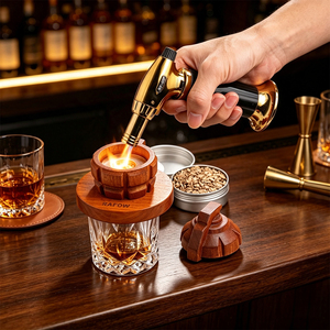 Set de Regalo de Lujo para Whisky: Ahumador con Forma de <span class=keywords><strong>Granada</strong></span>, Cabezal de Madera con Antorcha, Virutas de Madera y Piedras de Whisky para Beber - Product Image 3