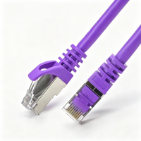 Kabel Ethernet Cat6A FTP-0.5 10-Gigabit Kecepatan Tinggi Patch Cord Tembaga Padat Pre-terminasi Jumper Jaringan Berlapis PVC