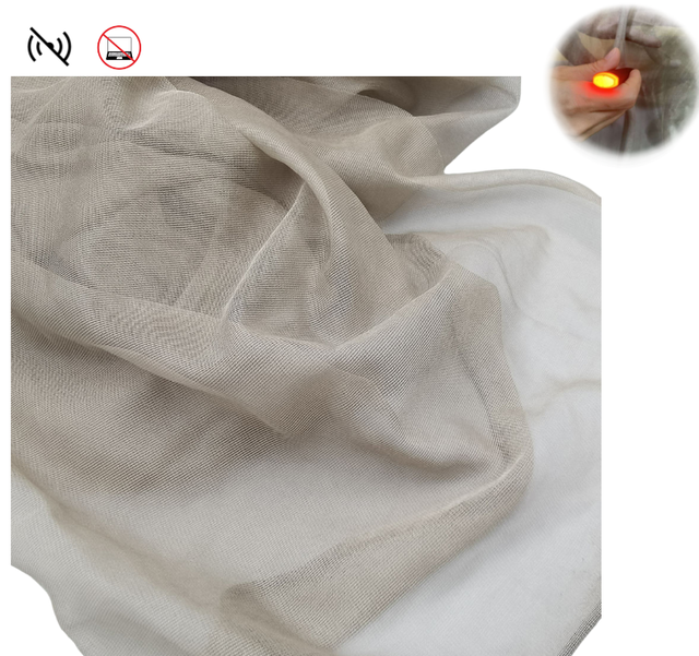 Hot Sale Knitted Silver Fiber RFID Blocking EMF Shielding Mesh Fabric for Home Textile Lining Canopy Curtain
