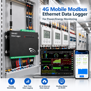Registrador de Datos Ethernet Modbus Móvil 4G, Transmisor 4-20mA, Controlador Remoto Multipunto de Voltaje para Monitoreo de Energía - Product Image 1