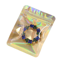 Pochette de présentation en plastique composite sécurisée pour bijoux, sac d'emballage personnalisé avec fermeture éclair pour boucles d'oreilles, bagues, colliers et accessoires