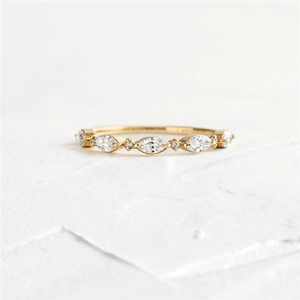 Bague ROXI en argent sterling 925 plaqué or 18 carats avec zircon blanc transparent, motif élégant en forme de diamant, bijoux - Product Image 1