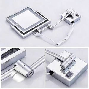 Espejo de Maquillaje LED con Luz, Sin Perforación, Montado en la Pared, Plegable, Retráctil, Aumento de Doble Cara, Espejo de Belleza para Baño - Product Image 5