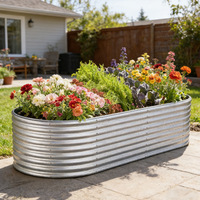 Bac à légumes surélevé galvanisé, écologique, carré ou circulaire, taille personnalisée, durable, pot de fleurs extérieur, jardinière en métal