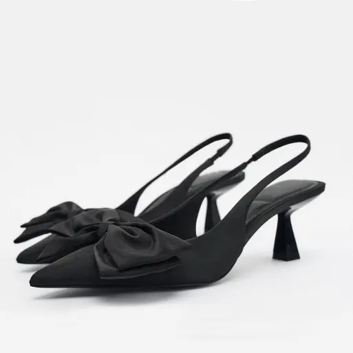Женские атласные босоножки в горошек CA, туфли на каблуке с бантом и острым носком, сандалии на высоком каблуке с индивидуальным логотипом, 1011