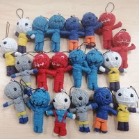 Porte-clés de mini poupée voodoo, mini jouet en peluche fait à la main, avec logo personnalisé, vente en gros, 20 pièces
