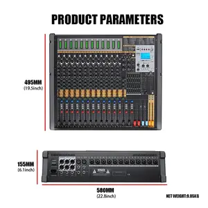 TFB-16 Professionele 16 Kanalen Audio Mixer Studio Geluidsopname Systeem Met Audio-Interface