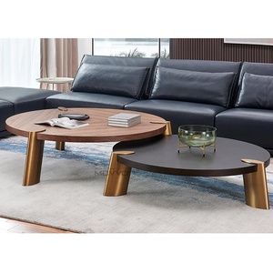 Mesa <span class=keywords><strong>de</strong></span> <span class=keywords><strong>centro</strong></span> redonda con pies <span class=keywords><strong>de</strong></span> Metal <span class=keywords><strong>de</strong></span> estilo nórdico moderno personalizado para sala <span class=keywords><strong>de</strong></span> estar, muebles para el hogar - Product Image 2