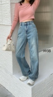 Pantalones Vaqueros de Mezclilla Ligera de Color Desgastado, Ecológicos, de Talla Grande para Mujer, Diseño Personalizable, Casuales, Elásticos, Transpirables, de Cintura Alta