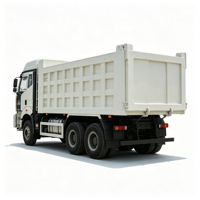 Новый самосвал FAW J6P 8x4, 12-колесный, с кабиной с плоской крышей и верхним сигнальным фонарем, белый строительный самосвал