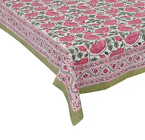 圣诞桌布印度块印花桌布手工桌布套装6张餐巾垫套装花卉设计桌布，