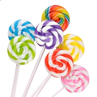 Piruletas de Colores con Sabor a Frutas, 12 Unidades, HALAL, en Caja, con Mezcla de Frutas y Azúcar