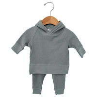 Ensemble de survêtement en coton gaufré confortable et unisexe pour bébé et tout-petit, pantalon et sweat-shirt assortis