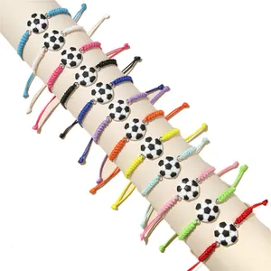 12 pz/set di Design gioielli sportivi colorati Tennis calcio basket Baseball Rugby regolabile squadra giorno bracciale pallavolo