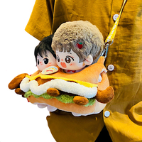 Sac à dos en peluche personnalisé en coton style dessin animé, pendentif hamburger, jouet doux et mignon pour jouer