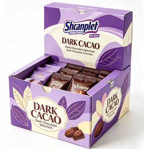 Shcanplet Eco-Friendly Recyclable Dark Cacao Chocolate Selection Rigid Box Magnetic Closure Paperboard Packaging High-End Four - Product Image 1