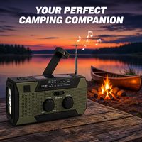 Cargador de Teléfono Solar Multifuncional con Manivela, 5000mAh, Linterna LED, Alarma SOS, Radio Portátil para Camping y Emergencias