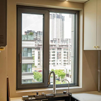 Ventana Corredera Lateral de Aluminio con Rotura de Puente Térmico, Ventana de Vidrio para Balcón Personalizada, Insonorizada, Impermeable y Hermética