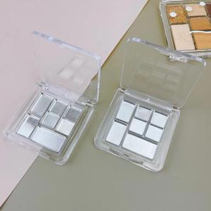 Paleta de sombras de ojos cuadrada transparente de siete colores, mini estuche cosmético prensado, muestras DIY para maquillaje de ojos - Product Image 1