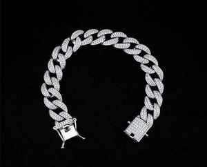 Moissanite Iced Cuban Link Bracelet 925 Sterling Silver Plated Hip Hop Style Trendy Chain Link Jewelry Gift for <b>Men</b> Women - Product Image 2