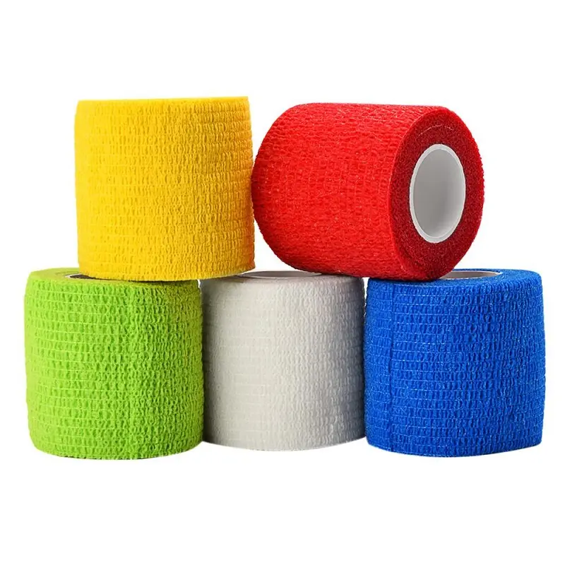Veterinary Bandage Pet Healthcare Adhesive Sport Colored Non-woven Cohesive Medical Consumables Bandages for Animal