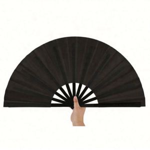 Abanico de Mano Grande de Plástico con Diseño de Seda para Kung Fu y Tai Chi, 33 cm, de Fabricantes Chinos, Color Rojo, para Recuerdos de Fiesta - Product Image 2