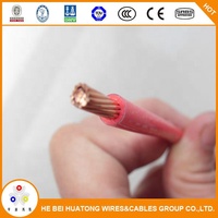 Cable eléctrico de 600V Cu/PVC 14AWG 12 AWG 10AWG Thhn Cable de cobre de
