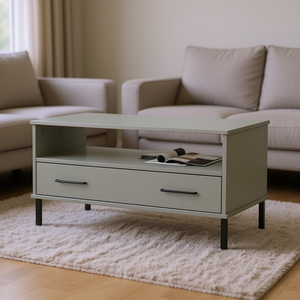 Mesa de Centro Moderna de Madera de Pino Gris con Cajón de Almacenamiento, Muebles para Sala de Estar - Product Image 2