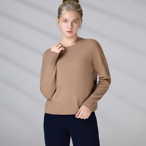 Suéter de Cachemira 100% para Mujer, Cuello Redondo, Manga Larga, Color Sólido, Estilo Europeo de Lujo, OEM ODM GOTS - Product Image 4