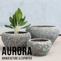 Pots de plantes en céramique de style rustique européen bleu écologique de haute qualité, grands, pour l'extérieur, la maison et le jardin, provenant d'un fabricant vietnamien
