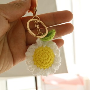 Wholesale Handmade Crochet <b>Keychain</b> Rose Sunflower Charm Pendant Gift Set for Valentine Christmas Mother Day Gift for Women Girl - Product Image 6