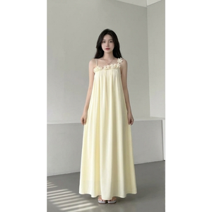 Robe maxi décontractée vintage surdimensionnée pour femmes, de haute qualité, écologique, lavable, respirante, été, fabriquée au Vietnam - Product Image 1