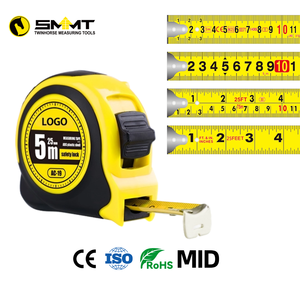 Ruban à mesurer automatique rétractable SMMT, 5 mètres, en acier au carbone, haute visibilité, avec retour automatique, unités impériales/métriques, directement de l'usine - Product Image 1