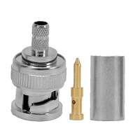 Connecteur coaxial RF personnalisable mâle/femelle en laiton BNC-J-3 à sertir avec broche à souder pour câble SYV50-3 RG58