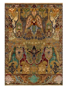 Custom Size Hand Knotted Tibetan Wool Silk Area Carpet Handmade Luxury Floor Rug for Residential Hotel Office and Commercial Use - Product Image 1
