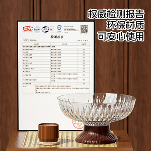 Fruit Bowl With Wood Base Wide Mouth Drainable Pet Material For Home Living Room Coffee Table Use - Product Image 1